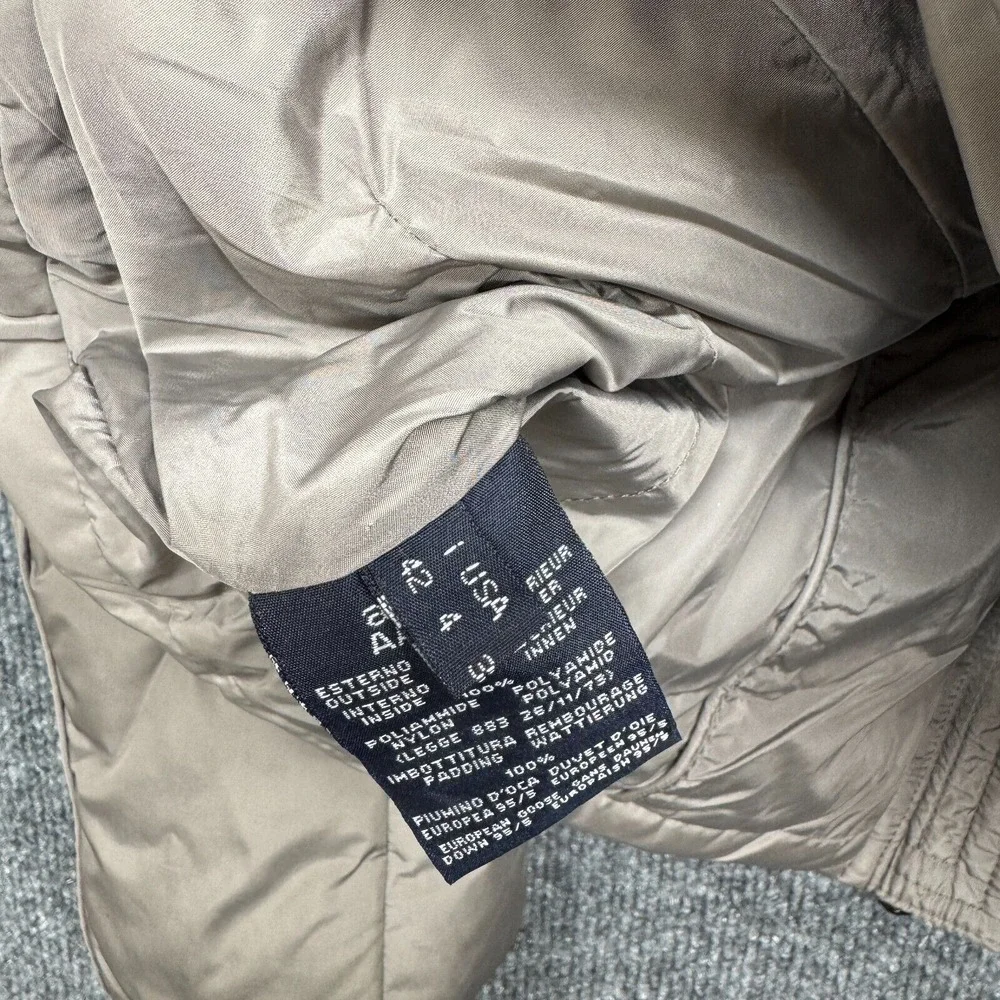 ADD Jacket Womens 4 Beige Pillow Collar Goose Down Coat  Italy Down Puffer - Picture 9 of 10